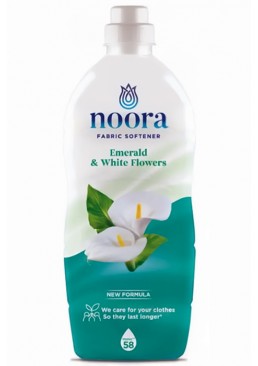 Кондиціонер для білизни Noora Emerald & White Flowers Смарагд і Білі квіти, 928 мл (58 прань)